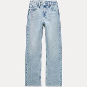 Zara Straight Fit High Rise Straight Leg Ankle Rigid Jeans